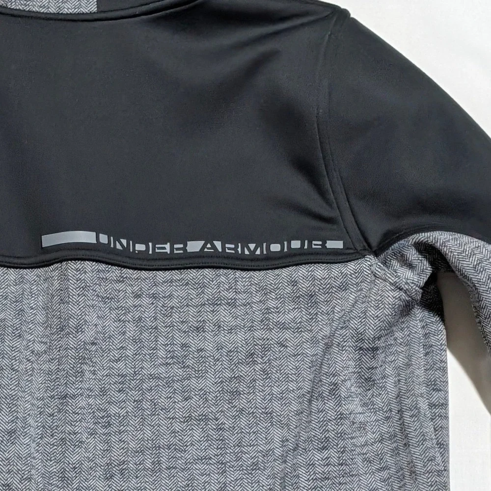 Under Armour ColdGear Boys XL Full Zip Hoodie Black Grey Jacket